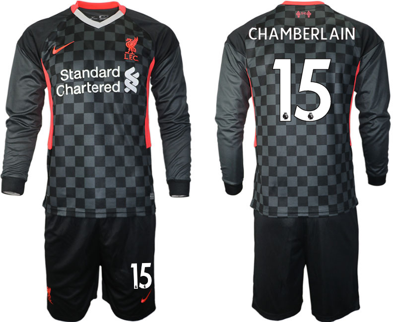 Men 2021 Liverpool away long sleeves #15 soccer jerseys->liverpool jersey->Soccer Club Jersey